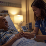 A caregiver bonding with a patient