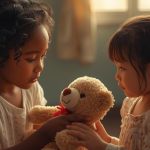 A child expressing love in a small but powerful way