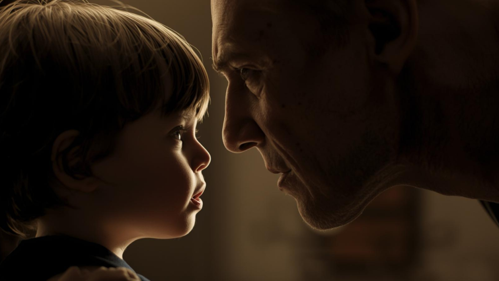 A child facing fears to protect someone they love