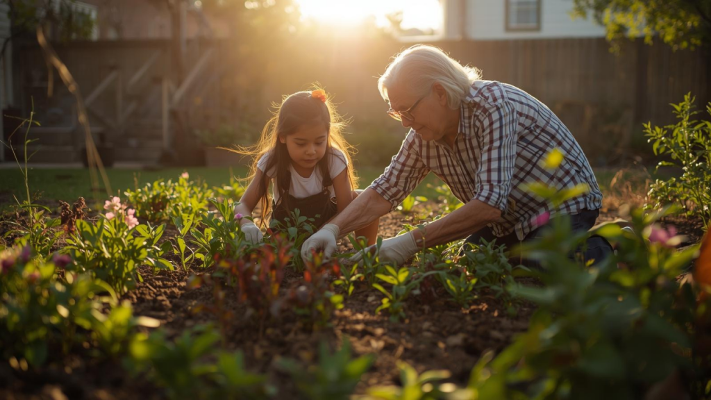 A child forming an unlikely friendship with a neighbor