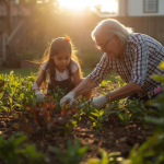 A child forming an unlikely friendship with a neighbor