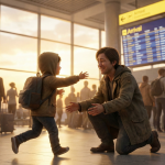 A child reuniting with a parent after years of separation