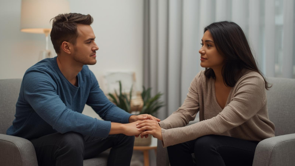 A couple fighting to save their marriage