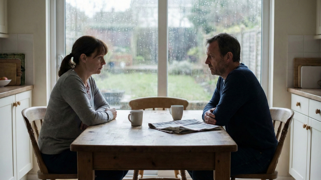 A couple rebuilding their relationship after betrayal