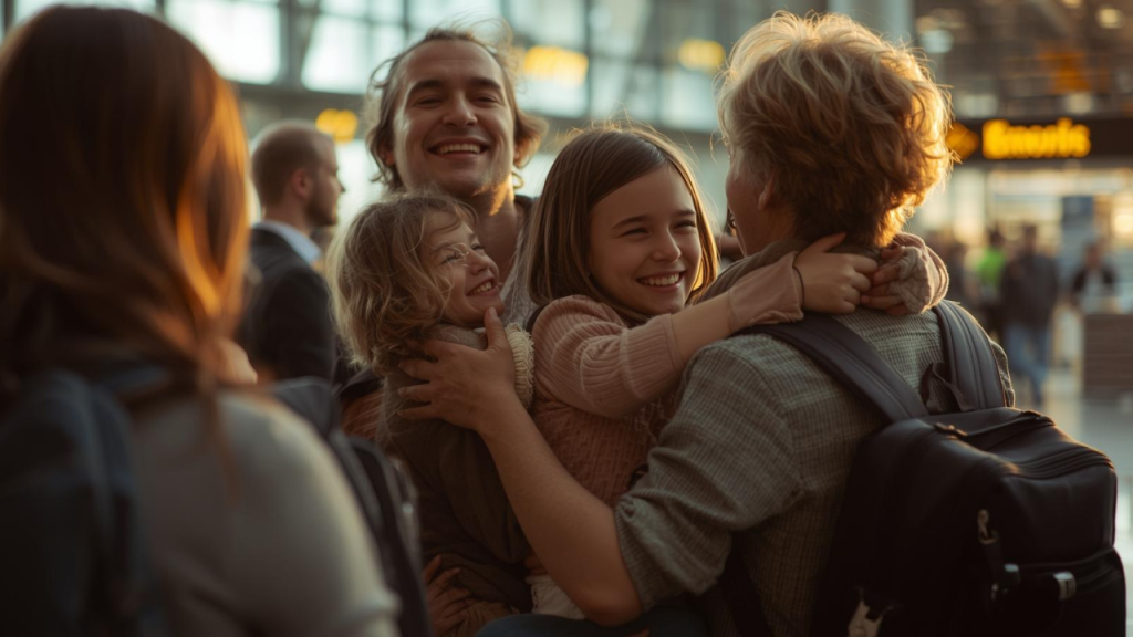 A family coming together after years apart