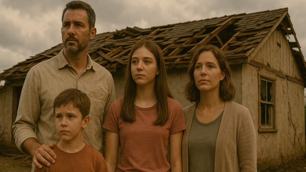 A family rebuilding after natural disaster