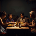 A family struggling to survive poverty