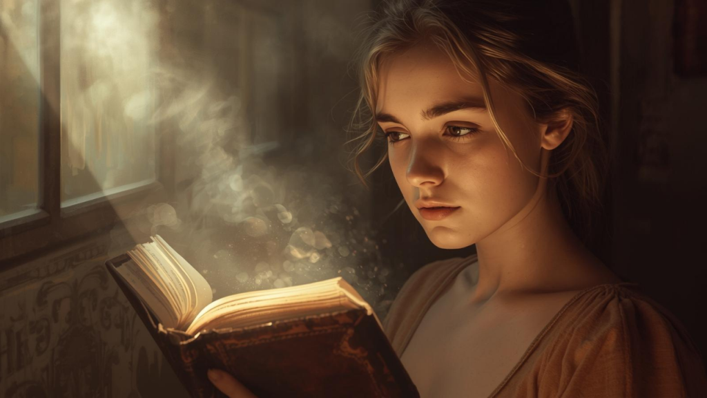 A girl discovering her mother’s hidden diary