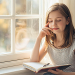 A girl learning to forgive her past self
