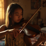 A lonely girl finding comfort in music