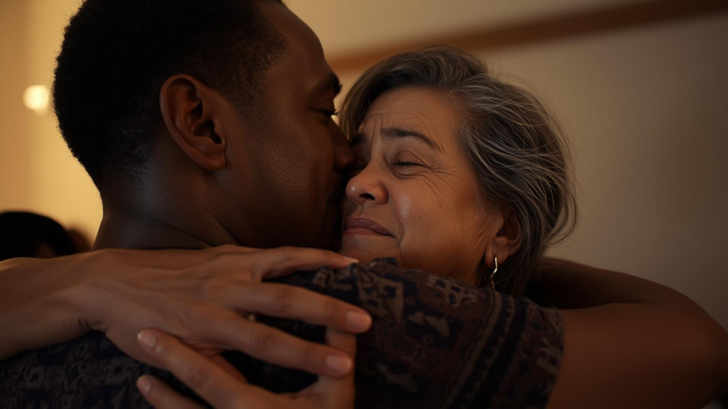 A man finding his birth parents