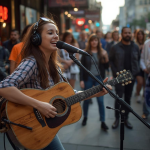 A street performer receiving unexpected recognition