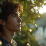 A young man finding beauty in everyday life